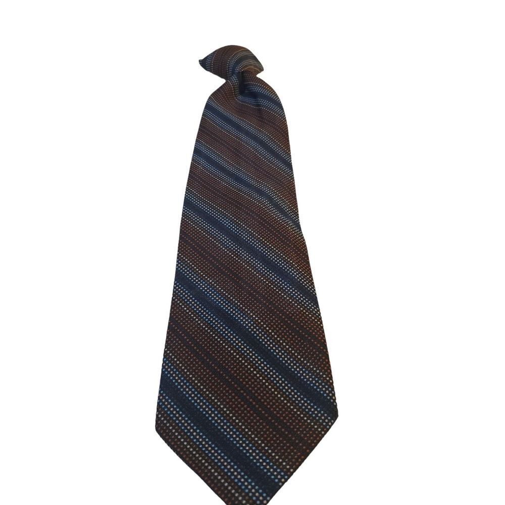 Vintage Retro Wembleytown Multicolor Embroidered Clip On Tie For Black/Brwn Suit